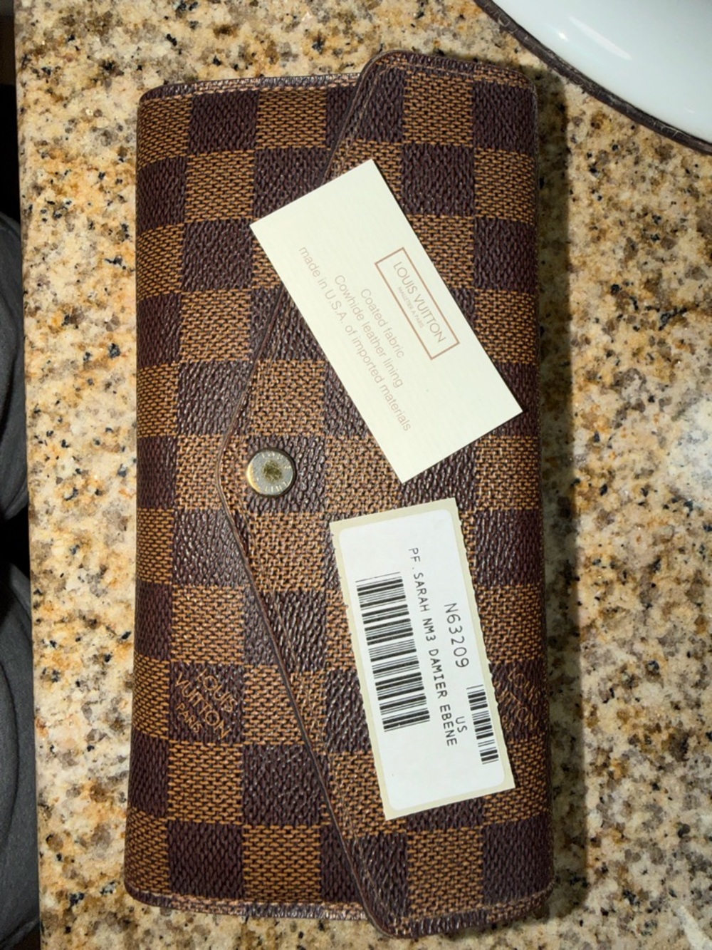 Louis Vuitton Brown Damier Ebene Checkered Continental Wallet